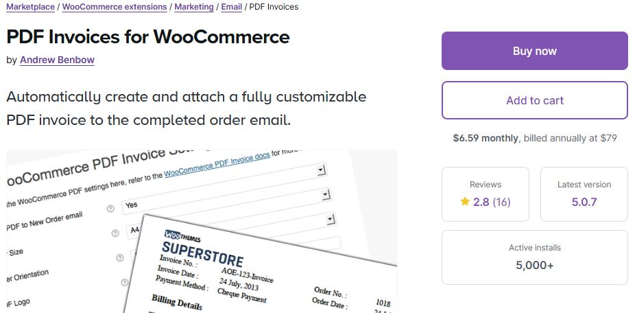 WooCommerce PDF Invoice Plugins