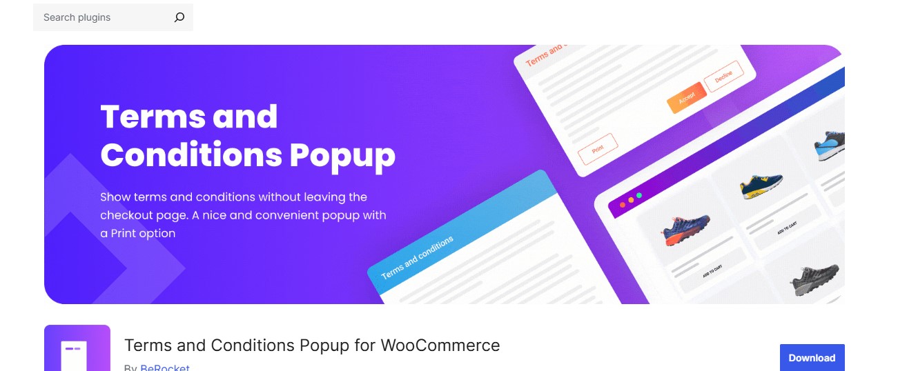 WooCommerce Terms and Conditions Popup