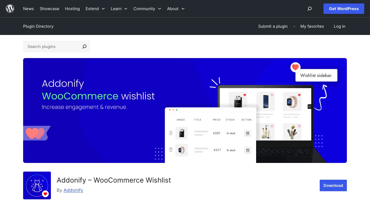 Addonify Wishlist Plugin
