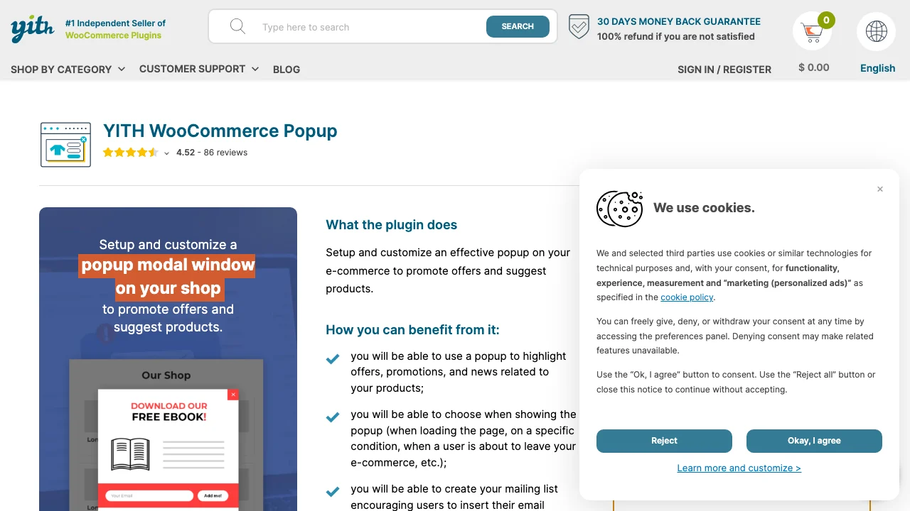 YITH WooCommerce Popup Plugin