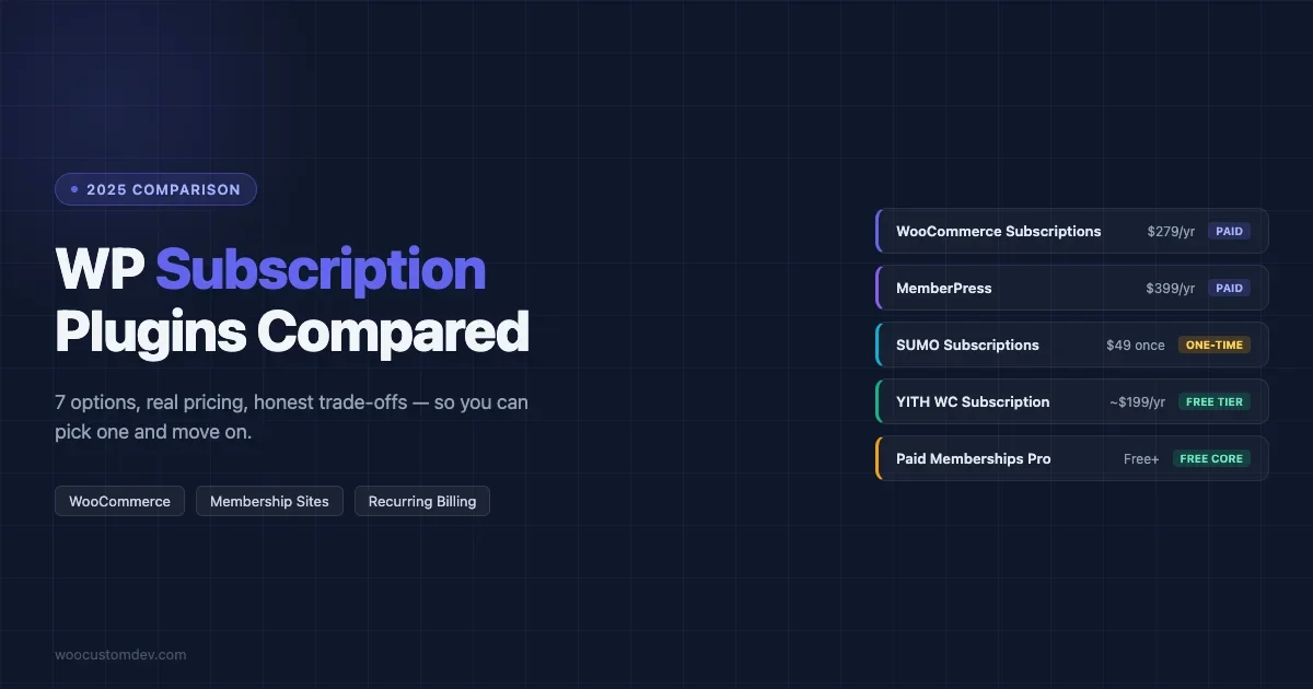 7 WP Subscription Plugins Compared (2025): Real Pricing, Honest Trade-offs
