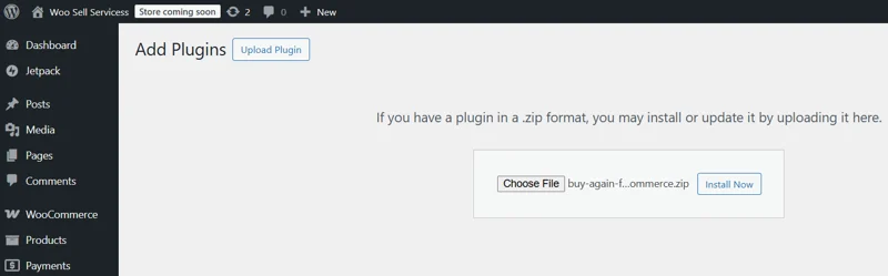 upload the plugin file