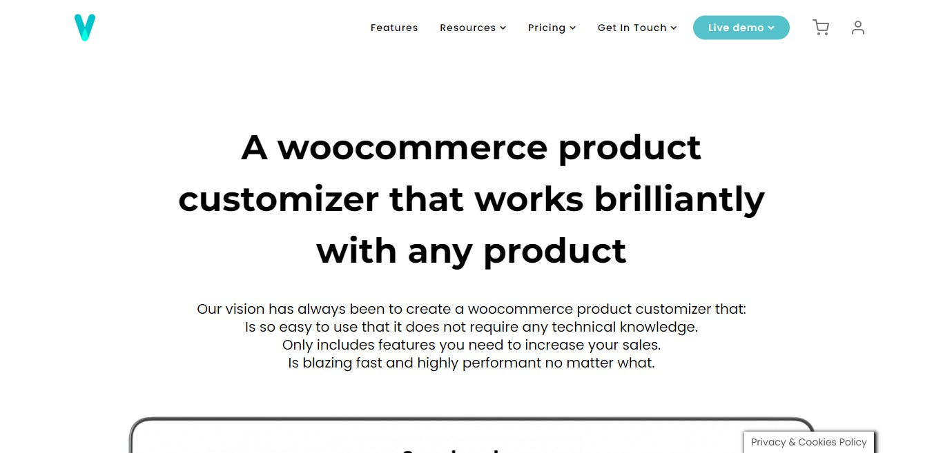 A woocommerce product customizer