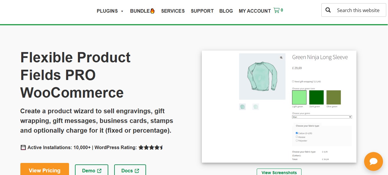 Flexible Product Fields Pro