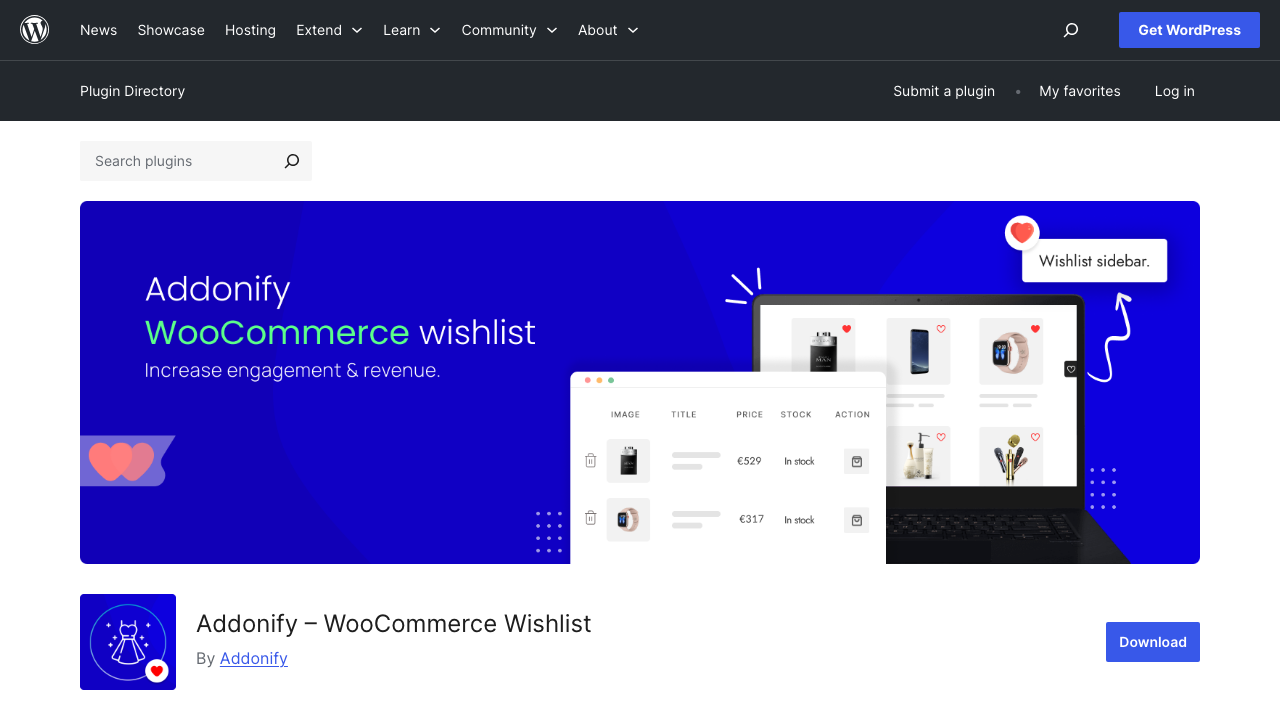 Addonify Wishlist Plugin