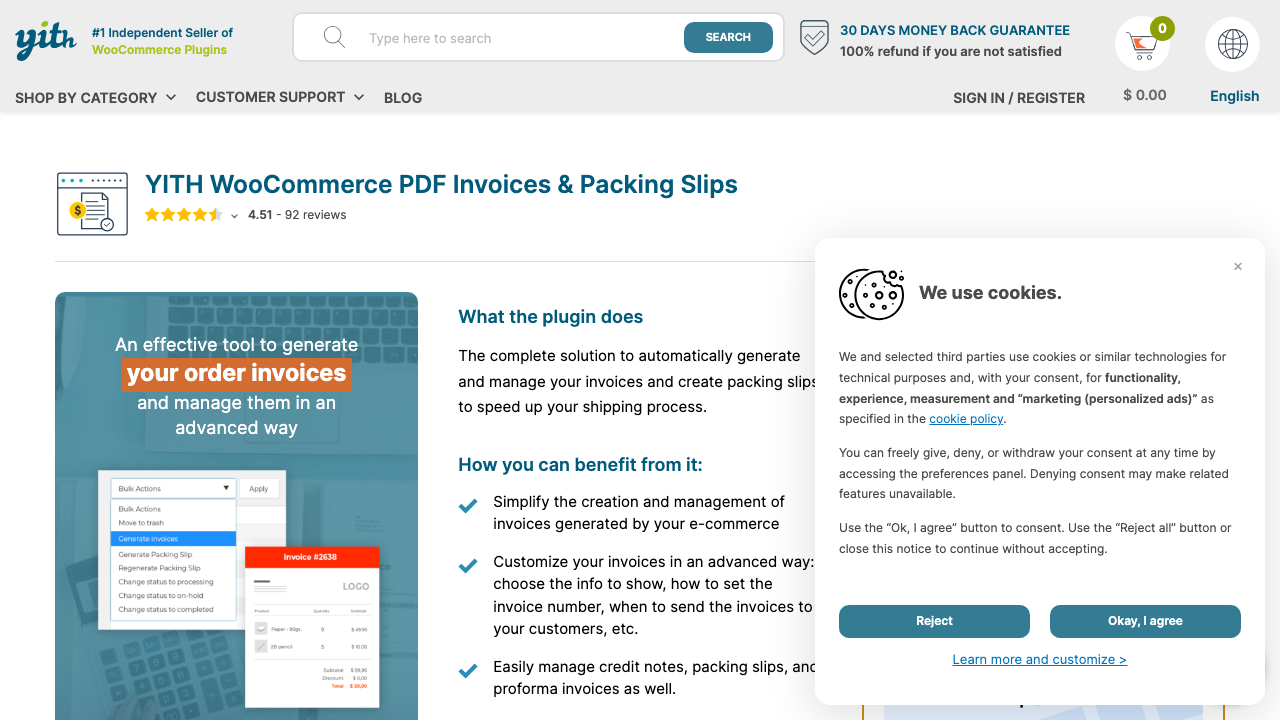 YITH WooCommerce PDF Invoice and Shipping List