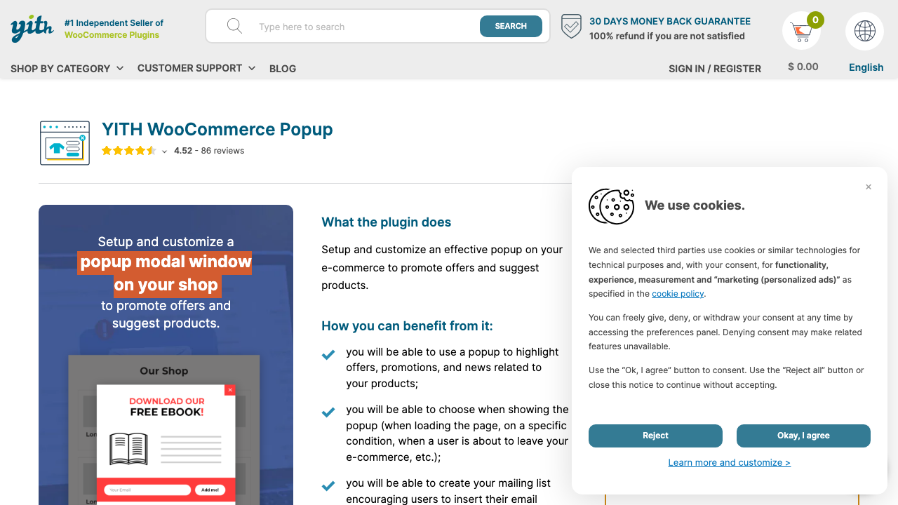YITH WooCommerce Popup Plugin