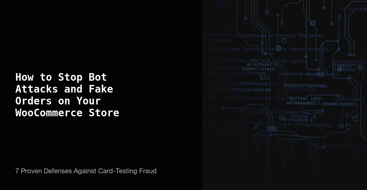 How to Stop Bot Attacks and Fake Orders on Your WooCommerce Store - 7 proven defenses against card-testing fraud
