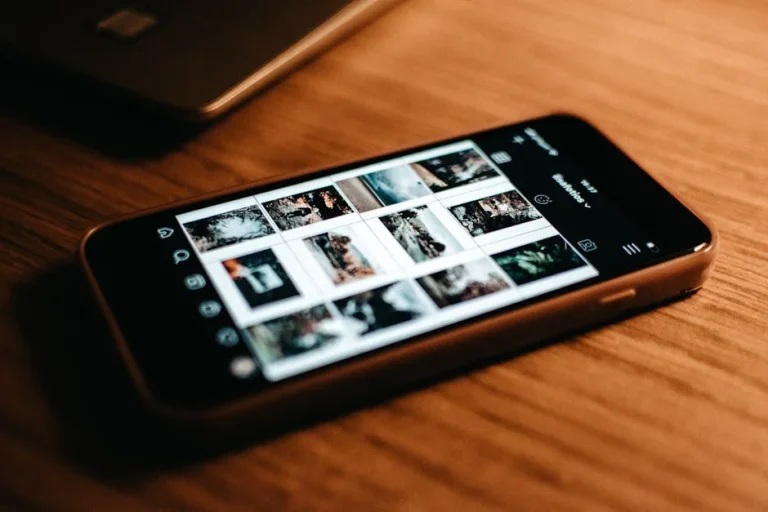 Smartphone displaying photo gallery for community sharing in WooCommerce