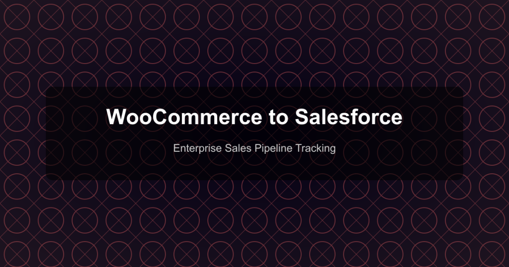 WooCommerce to Salesforce - Enterprise Sales Pipeline Tracking