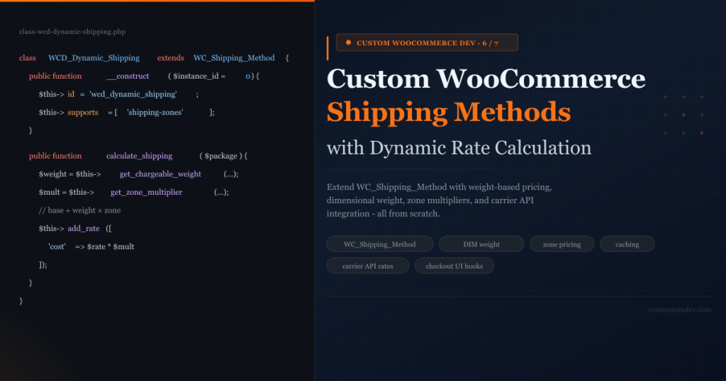 Custom WooCommerce Shipping Methods with Dynamic Rate Calculation