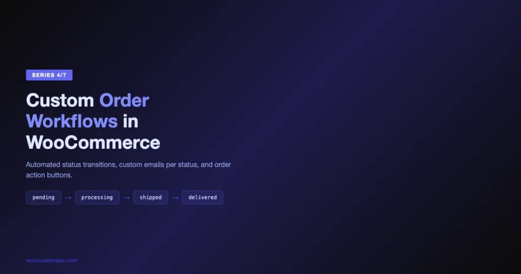 Custom WooCommerce order workflows with automated status transitions