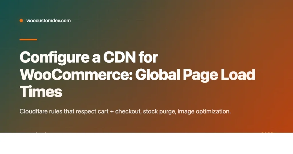 Banner for configuring CDN on WooCommerce for global page load
