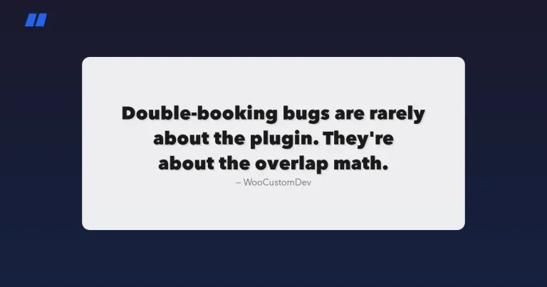 WooCommerce booking plugins double-booking prevention overlap math illustration